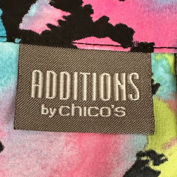 ADDITIONS BY CHICO'S Size 3 Vibrant Floral Full Zip Lightweight Pockets Jacket - Picture 7 of 9